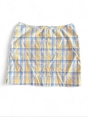 True Vintage Tangents Women’s Yellow Plaid Mini Skirt Size 3/4 90s Y2K Preppy